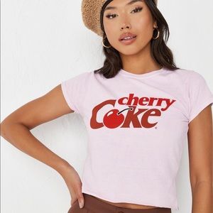 Pink Cherry Coke Graphic Crop T Shirt